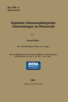 Paperback Ergebnisse klimamorphologischer Untersuchungen im Wienerwald [German] Book