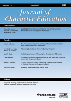 Paperback Journal of Character Education Vol 13 Issue 2 Book