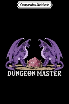 Paperback Composition Notebook: Cool Retro Dragon DM Tabletop Gaming Gift Dragons D20 Dice Journal/Notebook Blank Lined Ruled 6x9 100 Pages Book