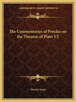 Paperback The Commentaries of Proclus on the Timaeus of Plato V2 Book