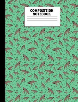 Composition Notebook: Hyena Green Wide Ruled Book