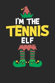 Paperback Notebook: Christmas Tennis Elf 6x9 Dot Grid 120 Pages Book