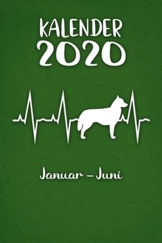 Paperback Kalender 2020: Gr?ner Tageskalender Sibirischer Husky Herzschlag Hunde 1. Halbjahr Januar Juni ca DIN A5 wei? ?ber 190 Seiten [German] Book