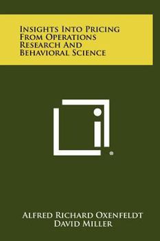Hardcover Insights Into Pricing from Operations Research and Behavioral Science Book