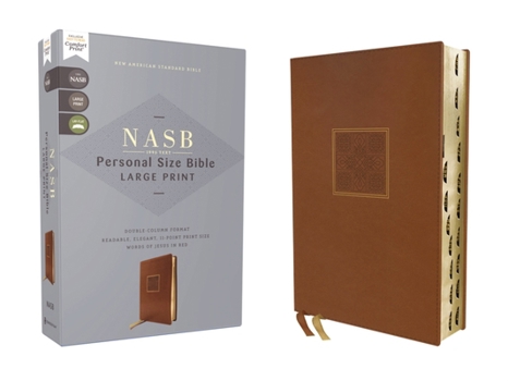 Imitation Leather Nasb, Personal Size Bible, Large Print, Leathersoft, Brown, Red Letter, 1995 Text, Thumb Indexed, Comfort Print Book