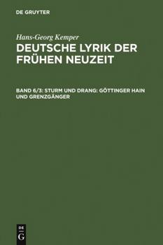 Hardcover Sturm und Drang: Göttinger Hain und Grenzgänger (German Edition) Book