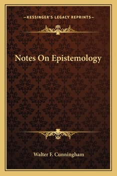 Paperback Notes On Epistemology Book