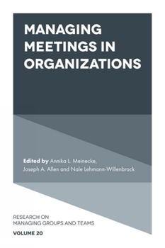 Hardcover Managing Meetings in Organizations Book
