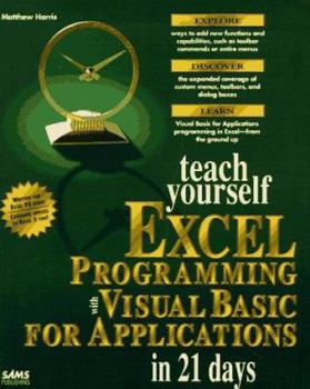Paperback Teach Yourself Excel Programming with Visual Basic for Applications in 21 Days Book