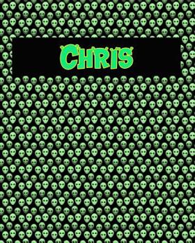 Paperback 120 Page Handwriting Practice Book with Green Alien Cover Chris: Primary Grades Handwriting Book