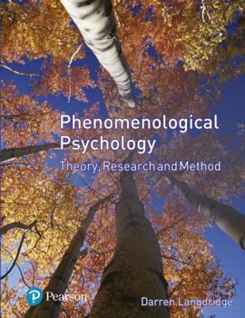 Paperback Phenomenological Psychology: Theory, Research and Method Book