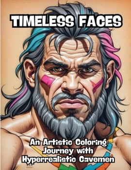 Paperback Timeless Faces: An Artistic Coloring Journey with Hyperrealistic Cavemen Book
