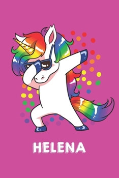 Helena: Personalisiertes Design Notizbuch Einhorn 120 linierte Seiten - Perfekte Geschenkidee f�r die Schuhe oder Weihnachten mit Vornamen DIN A5 (pink)