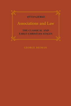 Paperback Associations and Law: The Classical and Early Christian Stages Book