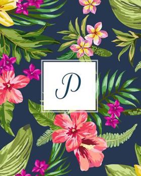 Paperback P: Tropical Floral, 150 Pages, 8" x 10" Book