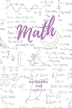 Math  Notebook for Genius: 0.5 inch Grid paper - Square Graph paper / Graph paper Composition Notebook / Journal - Pure Mathematics - Applied ... Students|6 x 9 paper 120 Pages | Purple Color