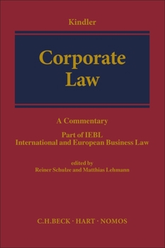 Hardcover European Corporate Law: Article-By-Article Commentary Book