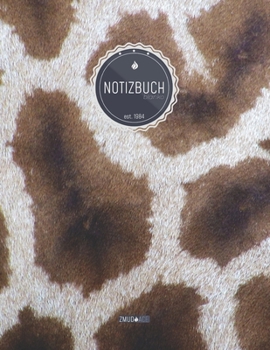 ZMUDACE Notizbuch Blanko: in DIN A4 Softcover | "ZB084 Fell Giraffe" |156 leere Seiten mit persönlichem Register + Seitenzahlen | Zeichenbuch, ... zum Selbstgestalten (German Edition)