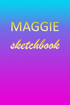 Maggie: Sketchbook | Blank Imaginative Sketch Book Paper | Pink Blue Gold Custom Letter M Personalized Cover | Teach & Practice Drawing for ... Doodle Pad | Create, Imagine & Learn to Draw