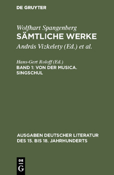 Hardcover Sämtliche Werke, Band 1, Von der Musica. Singschul [German] Book