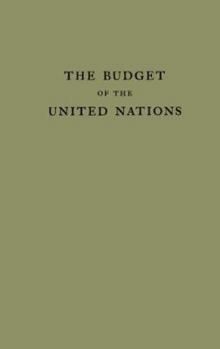 Hardcover The Budget of the United Nations. Book