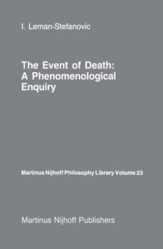 Hardcover The Event of Death: A Phenomenological Enquiry Book