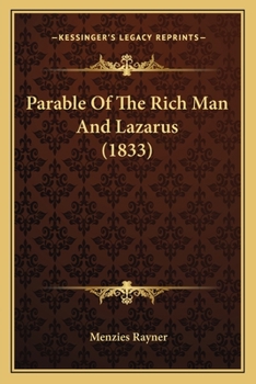 Paperback Parable Of The Rich Man And Lazarus (1833) Book