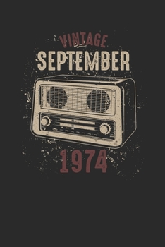 Paperback Vintage September 1974: Dotted Bullet Notebook - Birthday Gift or Anniversary Gift Idea Book