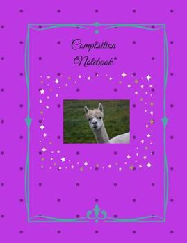 Paperback Composition Notebook: 7.44x9.69 inch 100 page college ruled Paperback writing pad with funny Alpaca design Book