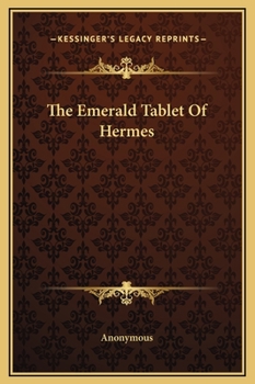 Hardcover The Emerald Tablet Of Hermes Book