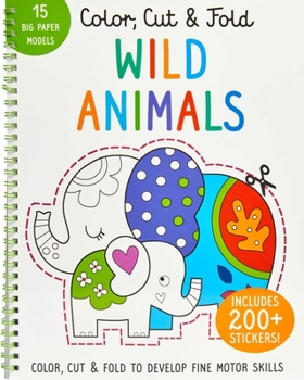 Paperback Color, Cut, and Fold: Wild Animals Book