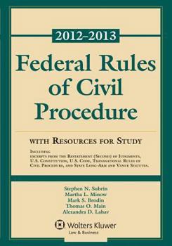 Paperback Federal Rules of Civil Procedure with Resources for Study 2012-2013 Book