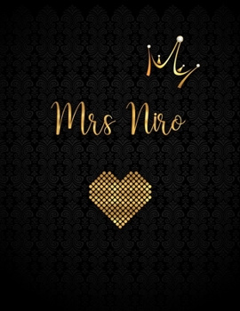 Paperback Mrs Niro: Black Personalized Lined Journal with Inspirational Quotes Book