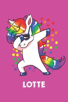 Lotte: Personalisiertes Design Notizbuch Einhorn 120 linierte Seiten - Perfekte Geschenkidee f�r die Schuhe oder Weihnachten mit Vornamen DIN A5 (pink)