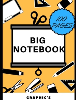 Paperback Big Notebook: 100 blank pages - orange Book