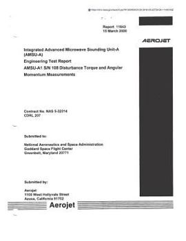 Paperback Integrated Advanced Microwave Sounding Unit-A (Amsu-A). Engineering Test Report, Amsu-A1 S/N 108 Disturbance Torque and Angular Momentum Measurements Book