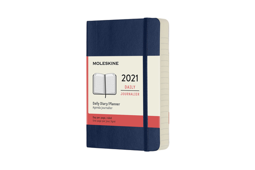 Calendar Moleskine 2021 Daily Planner, 12m, Pocket, Sapphire Blue, Soft Cover (3.5 X 5.5) Book