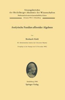 Paperback Analytische Familien Affinoider Algebren [German] Book