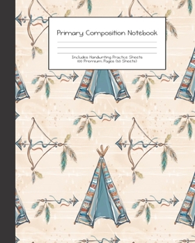 Paperback Primary Composition Notebook: Tribal Boho Animals -Grades K-2 - Handwriting Practice Paper-Primary Ruled With Dotted Midline - 100 Pgs 50 Sheets - P Book