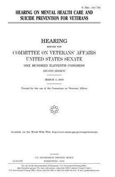 Paperback Hearing on Mental Health Care and Suicide Prevention for Veterans Book