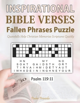 Inspirational Bible Verses Fallen Phrases Puzzle Quotefalls Help Christian Memorize Scriptures Quickly Psalm Proverbs: Funny Unique Drop Quote Activity for Adult and Kid. Special Brain Teaser Game to 