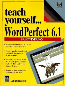 Paperback Teach Yourself-- WordPerfect 6.1 for Windows Book