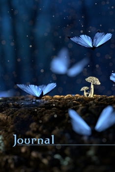 Journal: A blue butterfly-themed, page numbered, lined journal with table of contents