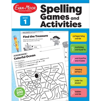 Paperback Spelling Games and Activities, Grade 1 Book