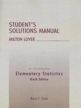 Paperback Student's Solution Manual to Accompany Elementary Statistics Book