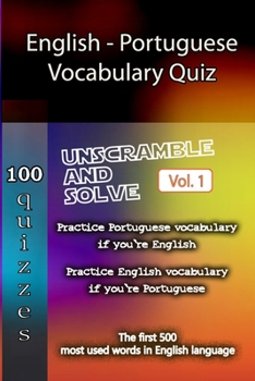 Paperback English - Portuguese Vocabulary Quiz - Match the Words - Volume 1 Book