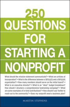 Paperback 250 Questions for Starting a Nonprofit Book