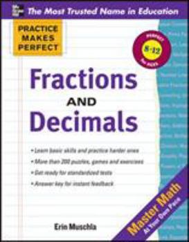 Paperback Practice Makes Perfect: Fractions, Decimals, and Percents Book