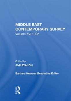 Paperback Middle East Contemporary Survey, Volume XVI, 1992 Book