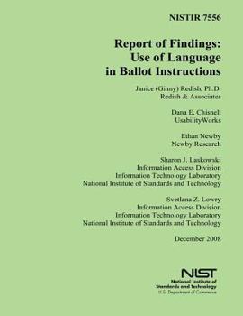 Paperback Report of Findings: Use of Language in Ballot Instructions Book